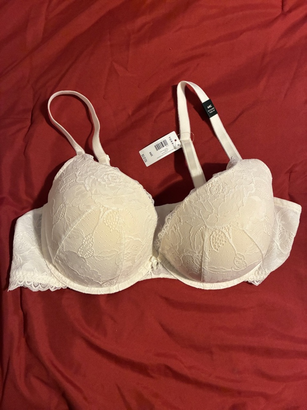 Torrid XO Plunge Push-Up Bra 44C - white, NWT